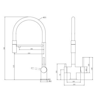 Смеситель для кухни Kohr Berga Series 1LQ180251SB-0000A никель/чёрный